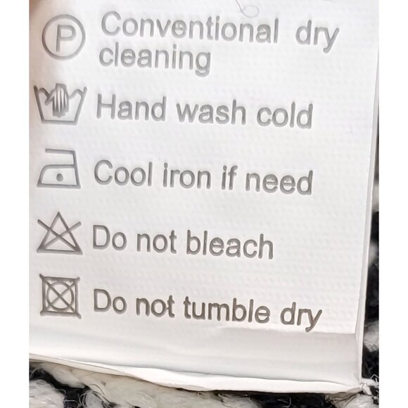 Long Cardigan Sweater Black & White Knit Cuff Long Sleeve Womens Size Large New - Picture 5 of 8